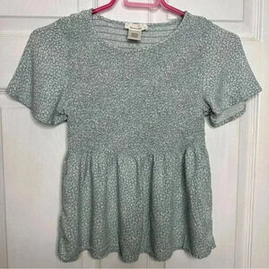 Urban Romantics Babydoll Top Smocked Blue & White Size  Small